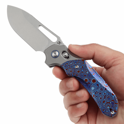 Kansept knives Quasar Stonewashed CPM 20CV Stonewashed Titanium, Timascus K1099V - KNIFESTOCK