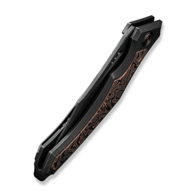 We Knife Orpheus Black Titanium Integral Handle With Copper Foil Carbon Fiber Inlay WE23009-3 - KNIFESTOCK