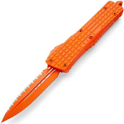 Microtech COMBAT TROODON D/E FULL SERRATE FRAG CERAKOTE ORANGE SIGNATURE SERIES - KNIFESTOCK