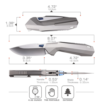 REMETTE RT-WK1-D M390, Titanium, Linerlock WK1-D - KNIFESTOCK