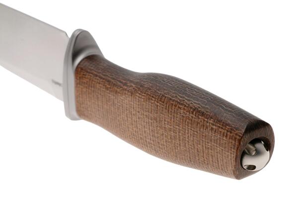 Lion Steel Feststehendes Messer M390 Klinge, NATÜRLICHES Burlap, Ti Parierstange, Lederscheide AH B - KNIFESTOCK
