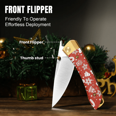 Kizer Mini MoMo Nitro-V AL &amp; Micarta -  Xmas edition - KNIFESTOCK