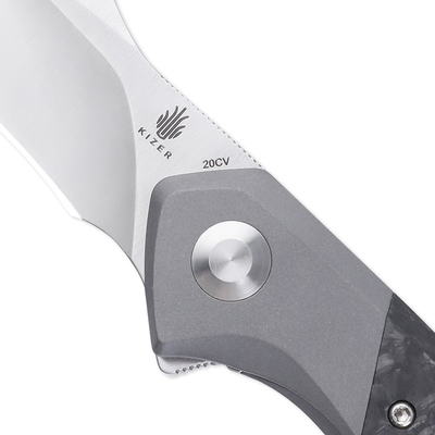 Kizer Manganas Grazioso Frame Lock Knife, Titanium &amp; Carbon Fiber - Ki4572A1 - KNIFESTOCK