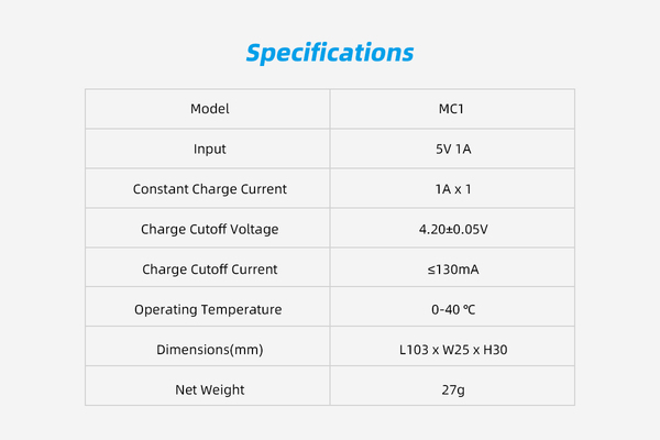 Xtar MC1-C -charger, Type-C cable - KNIFESTOCK