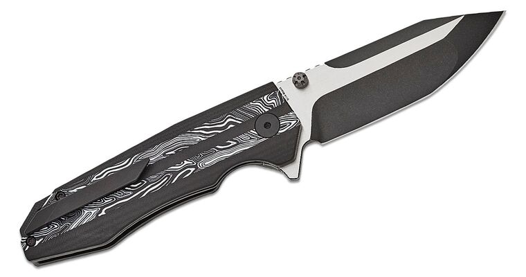Petrified Fish PFP08 Mocado Black Stonewash K110 White Gmascus &amp; Black G10 PFP08 - KNIFESTOCK