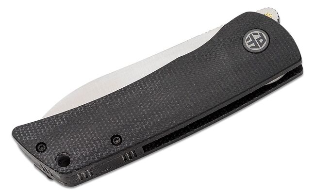 Petrified Fish PFE05S Flavorist Satin K110 Black Micarta PFE05SDMS - KNIFESTOCK
