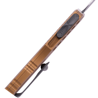 Microtech CYPHER II D/E BLACK PART SERRATE TAN 1242-2TA - KNIFESTOCK