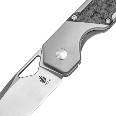 Kizer Militaw KNFS Limited Edition CPM-20CV Titanium + Marbled Carbon Fiber Ki3634E1 - KNIFESTOCK