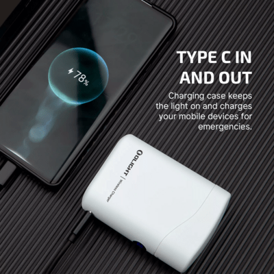 Latarka Olight Baton 4 Premium Edition z bezprzewodowym etui ładującym (biała, 1300 lumenów) - KNIFESTOCK