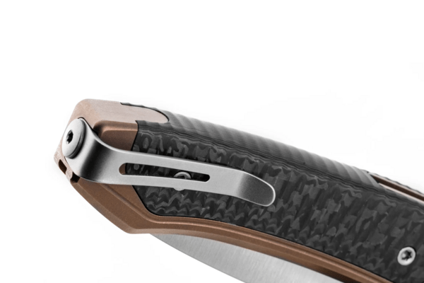 LionSteel Twain CPM MagnaCut Satin, Bronze Titanium / Carbon Fiber Handles TW BR CF - KNIFESTOCK