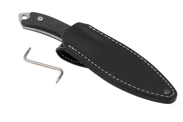 MKM POCKET TANGO 2 – MAGNACUT LAMBSF. Satin Fixed bld, MARBLE CARBON FIBER hdl, - KNIFESTOCK