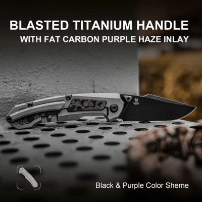 Kizer Frame Lock Feweed Vu Hu?nh Nam Anh S35VN Titanium+Fat Carbon(Purple haze) Ki3694A1 - KNIFESTOCK