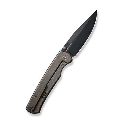 WE Evoke Bronze Titanium Handle Black Stonewashed CPM 20CV Blade WE21046-2 - KNIFESTOCK