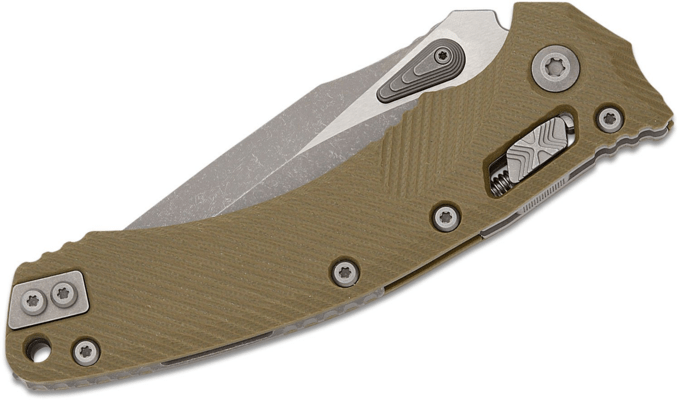 Microtech AMPHIBIAN RAM-LOK APOC PART SERR FLUTED OD GREEN G10 137RL-11APFLGTOD - KNIFESTOCK