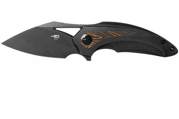 Bestech NUKE M390, Black Stonewash, Titanium+Black orange G10, Black BT2107E - KNIFESTOCK