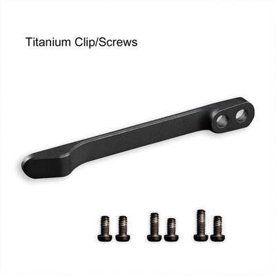 Civivi  Black Titanium Clip With 3 Sets Titanium Screws T001D - KNIFESTOCK