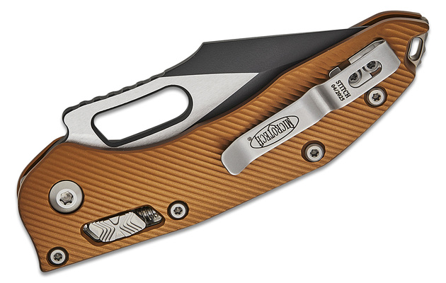 Microtech STITCH RAM LOK S/E BLACK FULL SERRATE FLUTED TAN 169RL-3FLTA - KNIFESTOCK