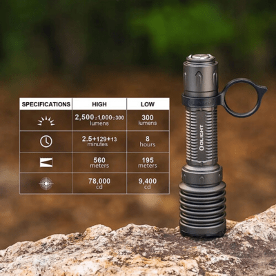 Olight Warrior X 3 Limited Edition Tactical Rechargeable LED Flashlight (Gunmetal Gray) - KNIFESTOCK