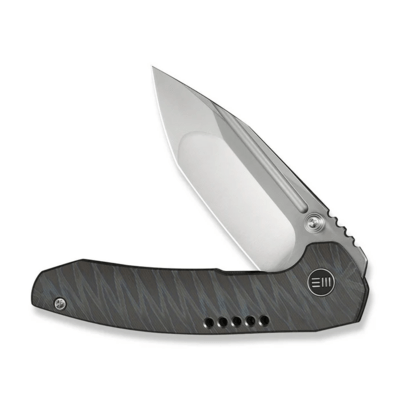 WE Knife Micro Trogon Tiger Stripe Pattern Flamed Titanium HandleSatin Finished Bohler M390 Blade - KNIFESTOCK