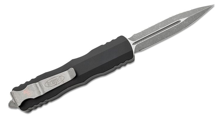 Microtech Dirac D/E Stonewash Standard Full Serration Apocalyptic 225-12AP - KNIFESTOCK