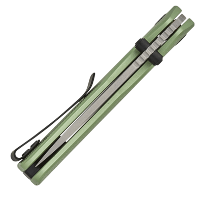 Vosteed Marten 154CM Stonewash Aluminium Vert A1602 - KNIFESTOCK