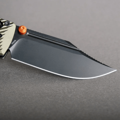 Vosteed Vombat M390 Black Stonewash Aluminum Olive Green A4102 - KNIFESTOCK
