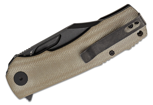 Petrified Fish PFP03 Victor Black Stonewash K110 khaki Micarta PFP03KMDW - KNIFESTOCK
