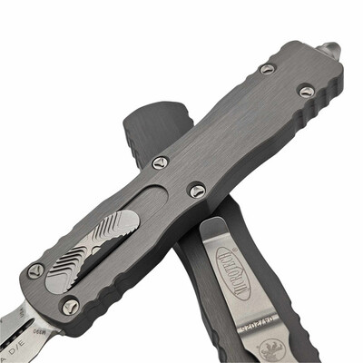 Microtech DIRAC DELTA D/E STONEWASH FULL SERRATE NATURAL CLEAR 227-12NC - KNIFESTOCK
