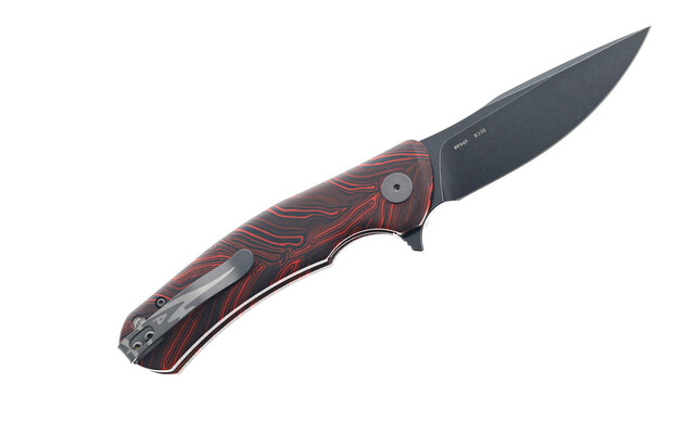 Petrified Fish PF949 Warrior Black Stonewash K110 Red Gmascus G10 PF949R - KNIFESTOCK