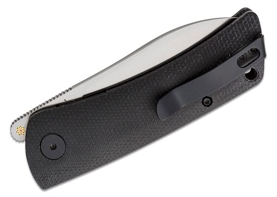 Petrified Fish PFE05S Flavorist Satin K110 Black Micarta PFE05SDMS - KNIFESTOCK