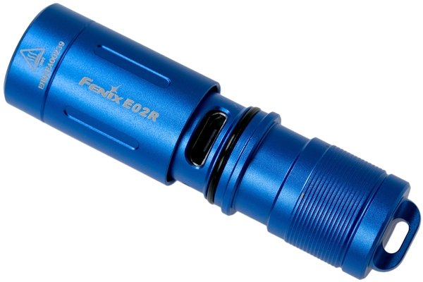 Fenix E02R Rechargeable Mini Flashlight, Blue E02RBLU - KNIFESTOCK