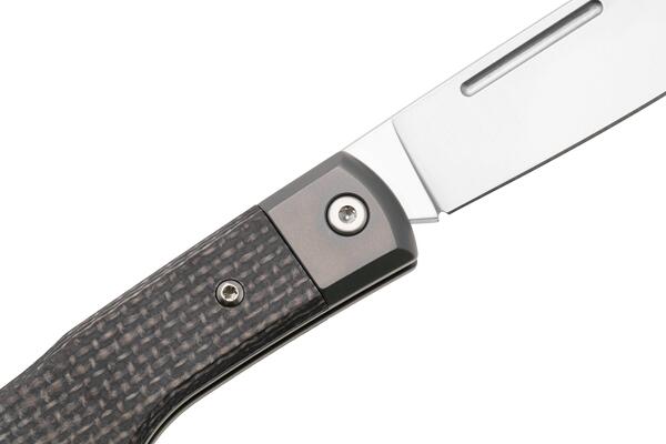 Fox Knives Gunstock Folding Knife M390 Satin Blade, Micarta Bison Yuta Handle FX-558 BI - KNIFESTOCK