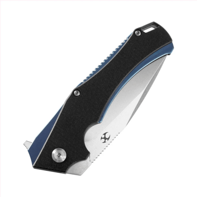 Kansept Hellx Black G10 + Anodized  Blue Stainless Steel - KNIFESTOCK