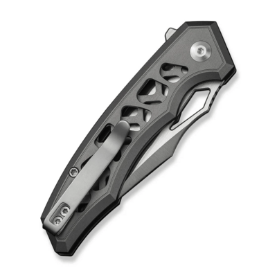 Civivi Anaaki Skeletonized Gray Aluminum HandleSatin Finished Nitro-V BladeButton Lock - KNIFESTOCK