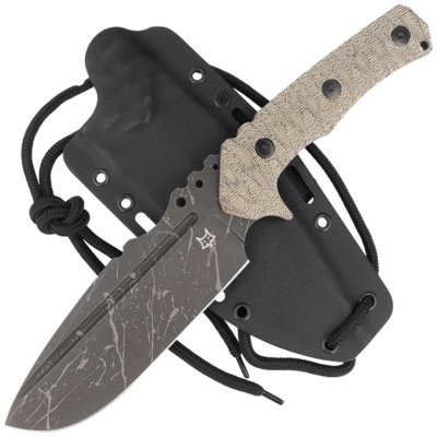 Fox/Wander Tactical Uro fixed Blade stainless steel Niolox Acid washed Blade, Micarta Od green Handl - KNIFESTOCK