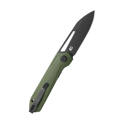 Kubey Royal Blackwash 14C28N ,Green G10 Linerlock KU321W - KNIFESTOCK