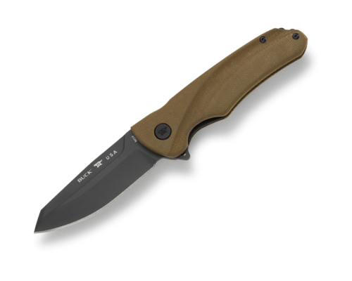 BUCK Sprint Ops, Green Canvas Micarta  BU-0843GRS - KNIFESTOCK