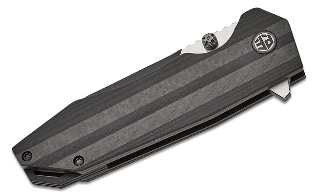 Petrified Fish PFP08 Mocado Black Stonewash K110 Carbon Fiber &amp; Black G10 PFP08C - KNIFESTOCK