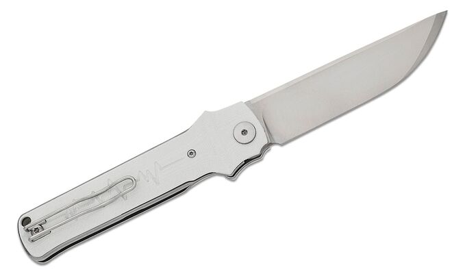 Petrified Fish PFB04 Tena Satin D2 White G10 PFB04WS - KNIFESTOCK