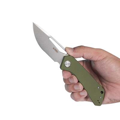 KUBEY Thalia Front Flipper EDC Pocket Folding Knife Green G10 Handle  KU331D - KNIFESTOCK