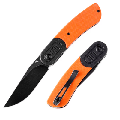 Kansept Reverie Black Stonewashed 154CM Black and Orange G10 T2025B3 - KNIFESTOCK