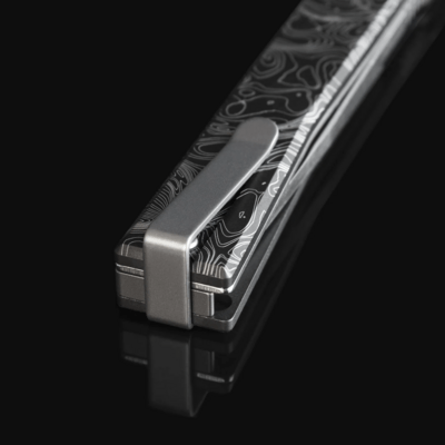 Ocaso Solstice Engraved Titanium + Satin / Topo Pattern 10ETS - KNIFESTOCK