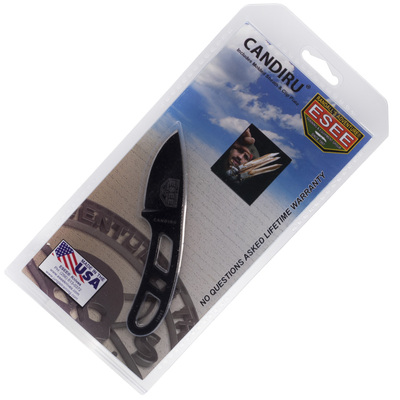 ESEE Knives Candiru Black CAN-B-E-CS couteau de cou avec étui noir + clip de ceinture - KNIFESTOCK