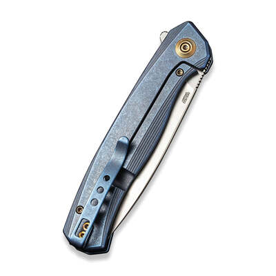 WE Seer Knife Blue Titanium Handle Hand Rubbed Silver CPM-20CV Blade Limited Edition 610 Pcs WE20015 - KNIFESTOCK