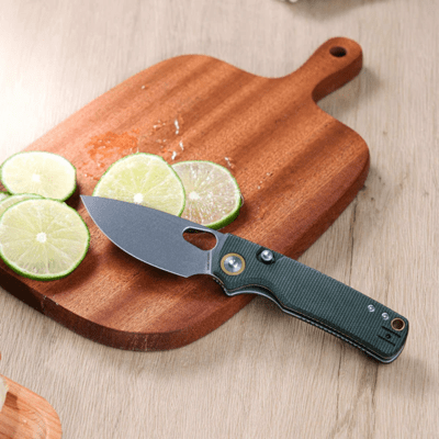 Vosteed Porcupine 14C28N Stonewash Green Micarta A2603 - KNIFESTOCK
