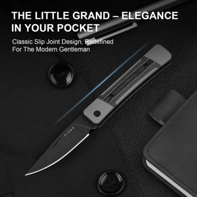 Kizer Little Grand Jonathan Styles Nitro-V Grey G10 &amp; Micarta V2670A2 - KNIFESTOCK