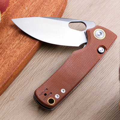 Vosteed Porcupine 14C28N Satin Brown Micarta A2604 - KNIFESTOCK