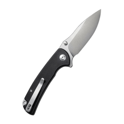SENCUT Black G10 Handle Satin Finished 9Cr18MoV Blade Button Lock S23032-1 - KNIFESTOCK
