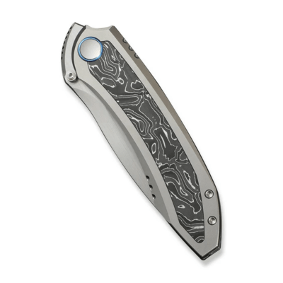 WE Knife Winsome Gray Titanium Handle With Aluminum Foil Carbon Fiber InlayHand Rubbed Satin Bohler - KNIFESTOCK