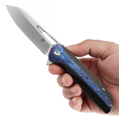 Kansept Shard S35VN Satin Blackwash Titanium+Timascus handles K1006C4 - KNIFESTOCK